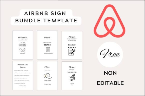 Airbnb Sign Bundle Templates - Volume 1