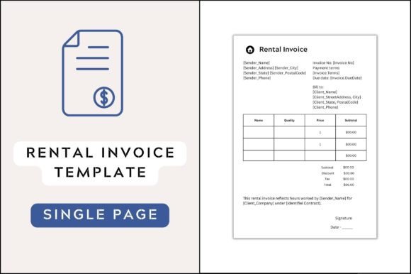 Editable Rent Invoice Template Pdf