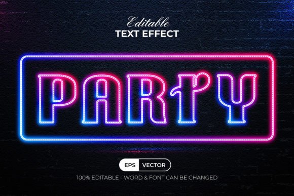 Party Neon Text Effect Style