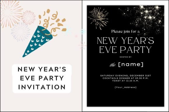 Printable New Year Invite Card for Halloween Parties
